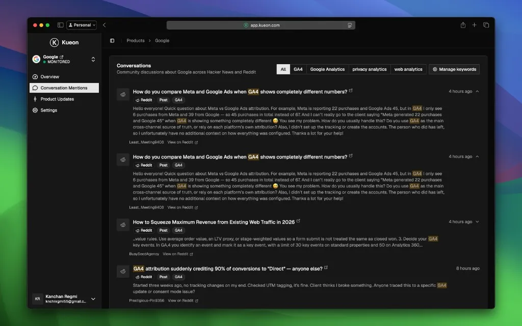 Kueon new UI preview image for changelog
